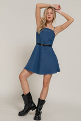 Belted Cami A-line Mini Dress Simmer & Fay