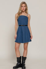 Belted Cami A-line Mini Dress Simmer & Fay