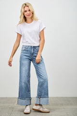 Mid Rise Cuffed Jeans With Stretch Jeans Saige Jeans