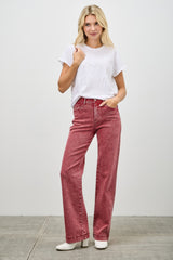 High Rise Slim Wide Straight Jeans Saige Jeans