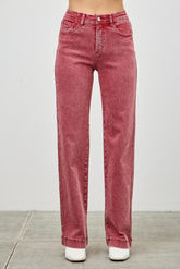High Rise Slim Wide Straight Jeans Saige Jeans