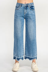 Tummy Control High Rise Crop Wide W/ Released Hem Saige Jeans 0