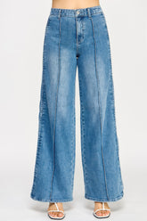 High Rise Wide Leg Jeans With Tummy Control Saige Jeans