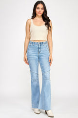 High Rise Flare Jeans With Seam Detail Saige Jeans