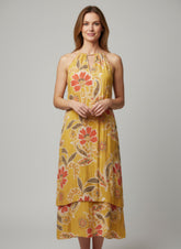 Floral Sleeveless High‑Low Ruffle Dress Mile Gabrielle S