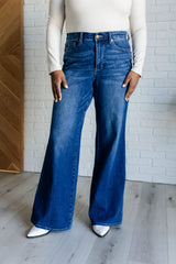 High Rise Control Top Retro Wide Leg Jeans Judy Blue