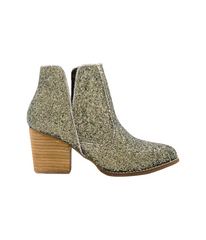 Fiera Booties in Bronze Glitter Not Rated