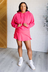 Had Me in the First Half Pullover Hoodie in Flamingo Pink Rae Mode