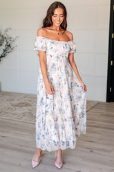 Gentle Yet Strong Balloon Sleeve Floral Maxi Dress Polagram