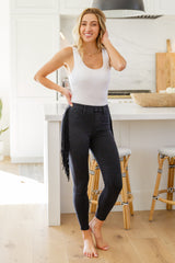 Hilary Side Fringe Skinny Jegging In Black - Judy Blue SALE