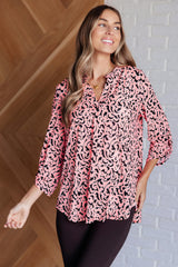Lizzy Top in Black and Hot Pink Small Paisley Dear Scarlett