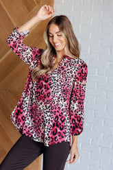 Lizzy Top in Mauve and Taupe Animal Print Dear Scarlett