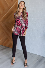 Lizzy Top in Mauve and Taupe Animal Print Dear Scarlett