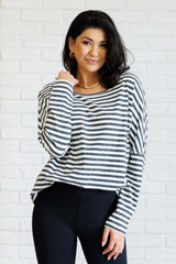 Jersey Knit Striped Oversized Long Sleeve Top One Eleven North