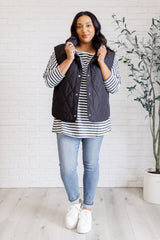 Jersey Knit Striped Oversized Long Sleeve Top One Eleven North