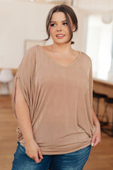 The Realest Batwing Bulgari Knit V-Neck Top White Birch