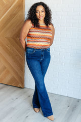 Up in My Feelings Zig Zag Stretch Knit Tank One Eleven North