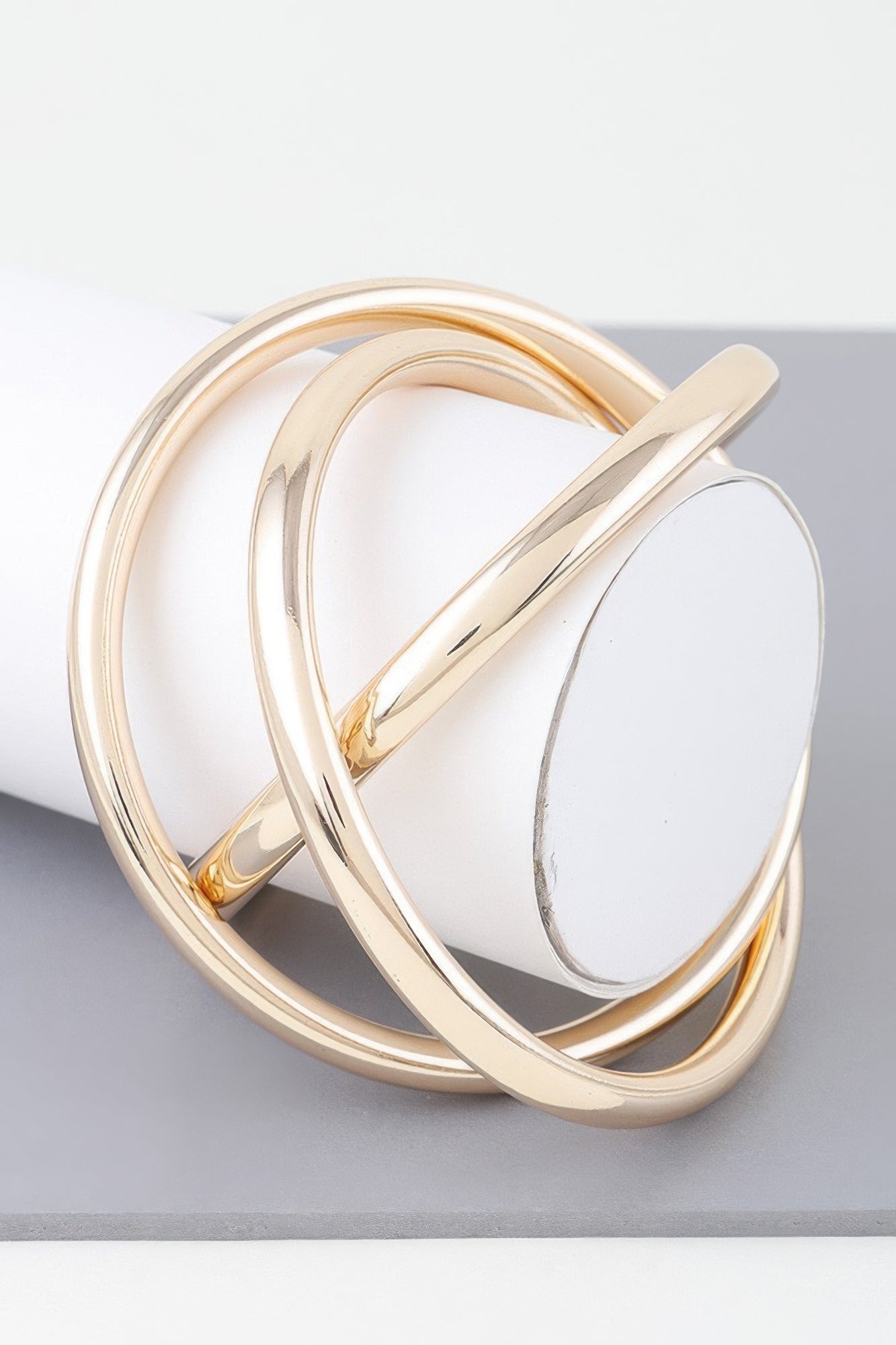 Triple Shiny Bangle Bracelet Simmer & Fay Gold