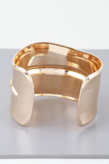 Wide Shiny Rib Open Cuff Bracelet Simmer & Fay