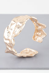 Abstract Ripple Open Cuff Bracelet Simmer & Fay Gold