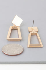 Modern Geometric Frame Drop Earrings Simmer & Fay