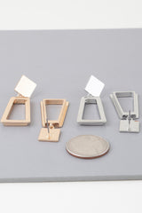 Modern Geometric Frame Drop Earrings Simmer & Fay