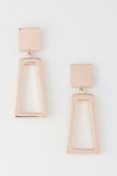 Modern Geometric Frame Drop Earrings Simmer & Fay Gold