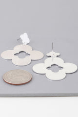 Textured Open Clover Drop Earrings Simmer & Fay Silver