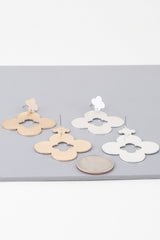 Textured Open Clover Drop Earrings Simmer & Fay