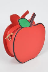 Apple Shape Faux Leather Fun Clutch Simmer & Fay