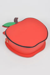 Apple Shape Faux Leather Fun Clutch Simmer & Fay