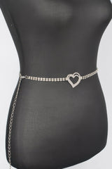 Rhinestone Heart Chain Belt Simmer & Fay