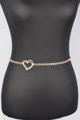 Rhinestone Heart Chain Belt Simmer & Fay