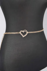 Rhinestone Heart Chain Belt Simmer & Fay