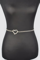 Rhinestone Heart Chain Belt Simmer & Fay
