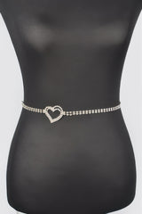 Rhinestone Heart Chain Belt Simmer & Fay