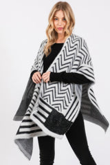 Fuzzy Chevron Pattern Ruana Simmer & Fay