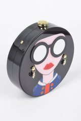Novelty Fashion Girl Hard-Shell Gold Chain Minaudière Clutch HD Accessories