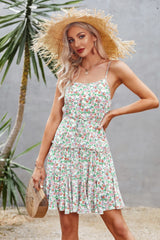 Floral Sleeveless A Line Ruffle Hem Mini Dress Simmer & Fay