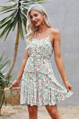 Floral Sleeveless A Line Ruffle Hem Mini Dress Simmer & Fay