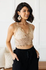 POL Live In Lace Bralette in Taupe SALE