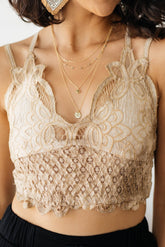 POL Live In Lace Bralette in Taupe SALE