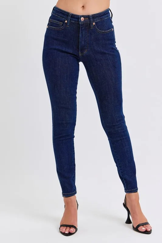 Mid Rise Tummy Control Classic Skinny Jeans Judy Blue DK 1(25)