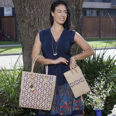 Luminous Leather Bag - Tan ClaudiaG Collection