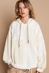 Exposed Seam Hooded Knit Top POL