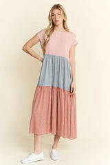 Plaid Color Block Midi Dress With Plus Size Jade By Jane