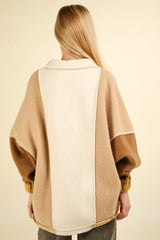 Color Block Johnny Collar Frenchy Terry Sweatshirt Very J