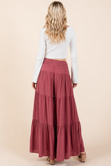 Tier Detail Smocked Elastic Waist Wide Leg Pants Mittoshop