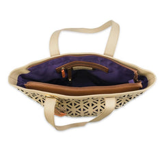 Luminous Leather Tote -Tan ClaudiaG Collection