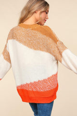 Color Block Long Sleeve Sweater Haptics